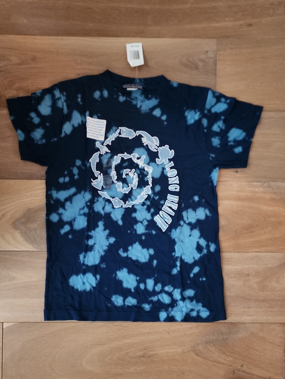Kids' Tie-Dye Graphic Tee - Navy/Light Blue Size L